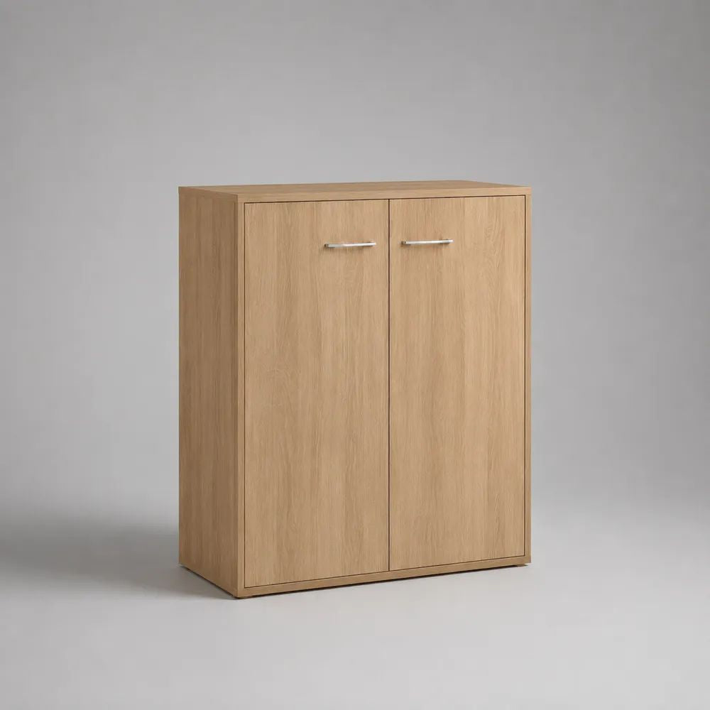 Sideboard-Kommode aus melaminharzbeschichteter Spanplatte, Eichefarben, 80 × 35 × 100 cm